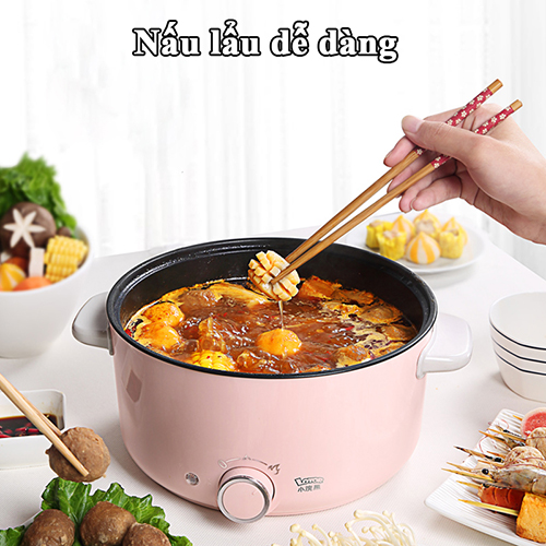 Nồi điện đa năng Lotor 30C dung tích 3L dùng cho 3-5 người ăn, nồi đa năng có thể chỉnh nhiệt công suất cao giúp nấu đồ ăn nhanh chóng, nồi lẩu điện mini cao cấp cho gia đình có trõ hấp tiện lợi