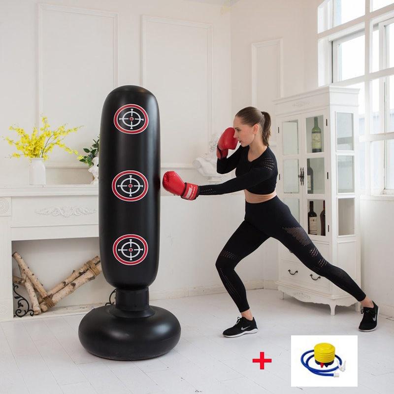 Bao Trụ Đấm Bốc Tự Cân Bằng - PURE BOXING 160cm Đường Kính 48cm - Tặng Kèm Bơm Hơi