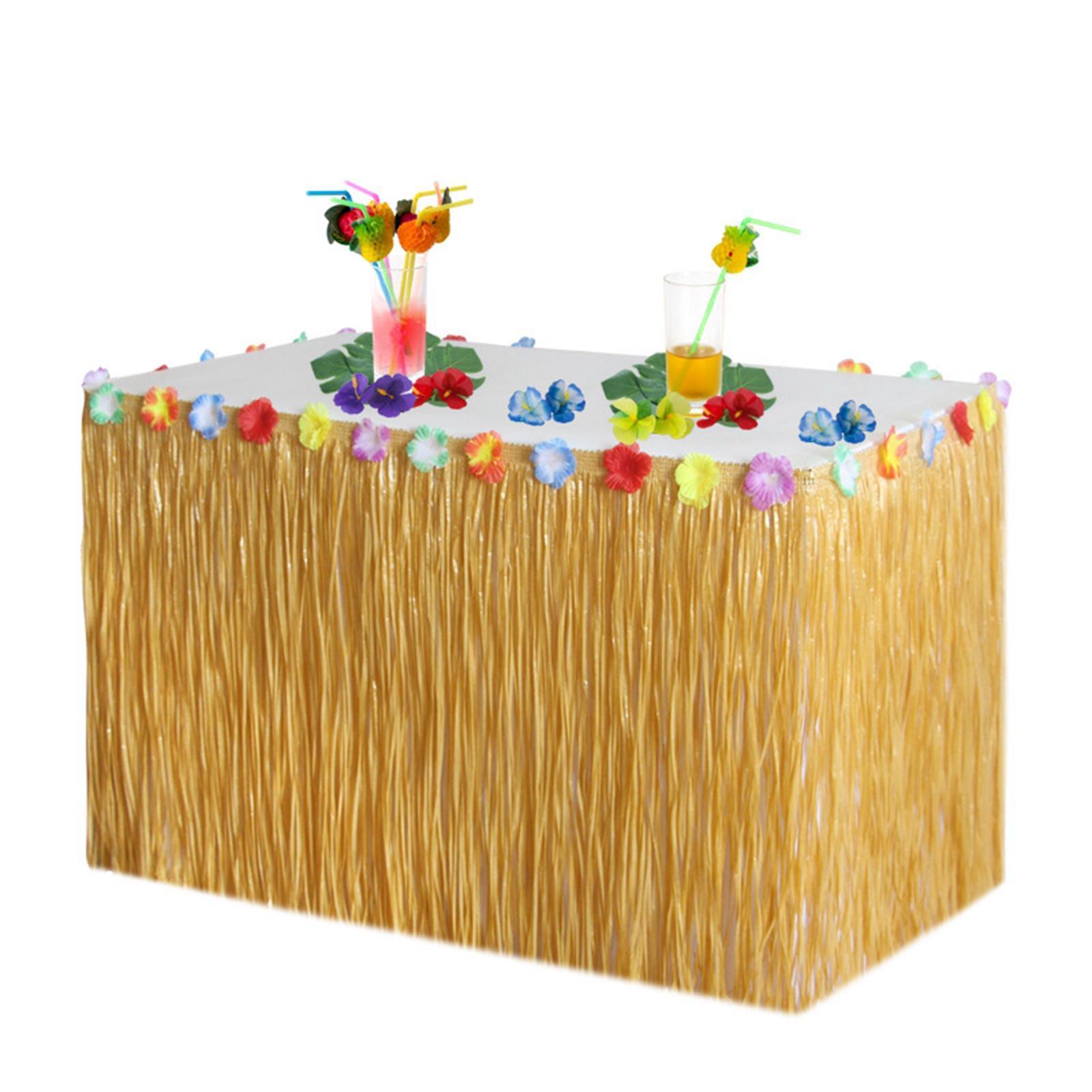 Artifical Grass Table Skirt Decor Tropical Luau Party Decoration for Outdoor