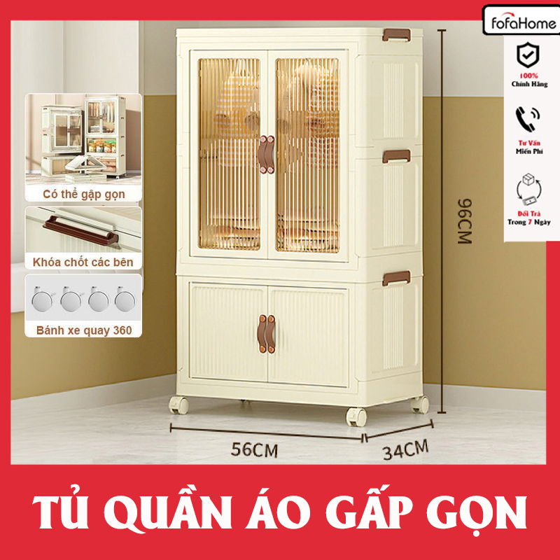 Tủ Đồ Chứa Quần Áo Cho Bé, Có bánh Xe Xoay 360 Độ Tiện Lợi, Tủ Nhựa Đa Năng