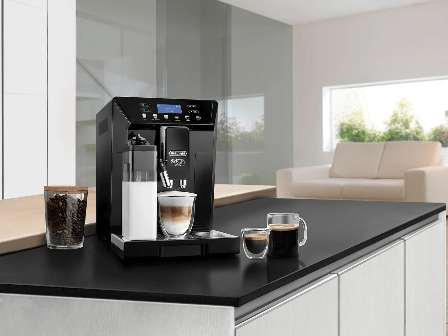 Máy pha cafe Delonghi ECAM46.860.B - Cảm ứng 1 chạm cho từng chế độ - Hệ thống kiểm soát nhiệt độ - Hàng chính hãng