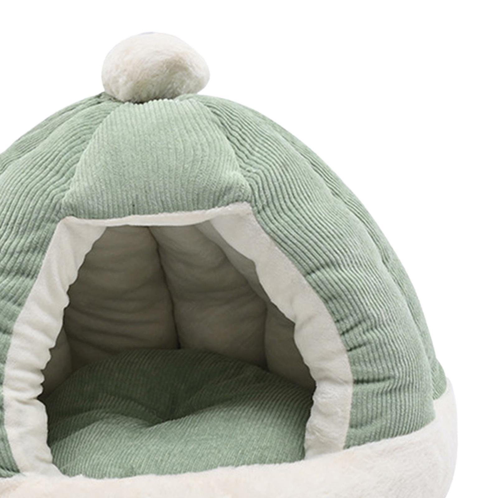 Cute Cat Bed Kitten Cave Kitten House Comfortable Portable Kitty Hut with Cushion Dog Bed Anti Slip Warm Nest Decorative Dog Kennel Pet Bed