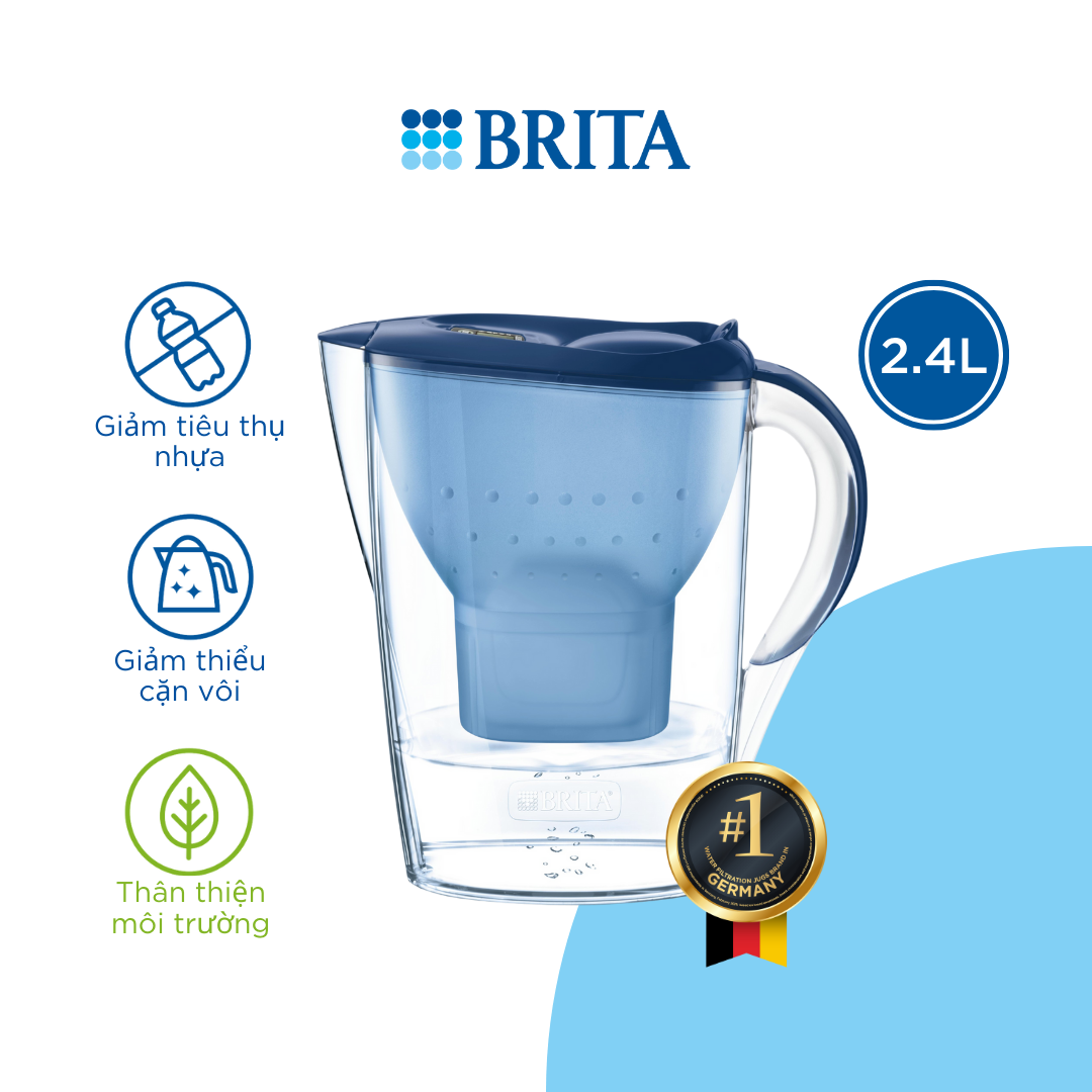 Bình Lọc Nước BRITA Marella Cool Blue - 2.4L (Kèm Maxtra Plus)