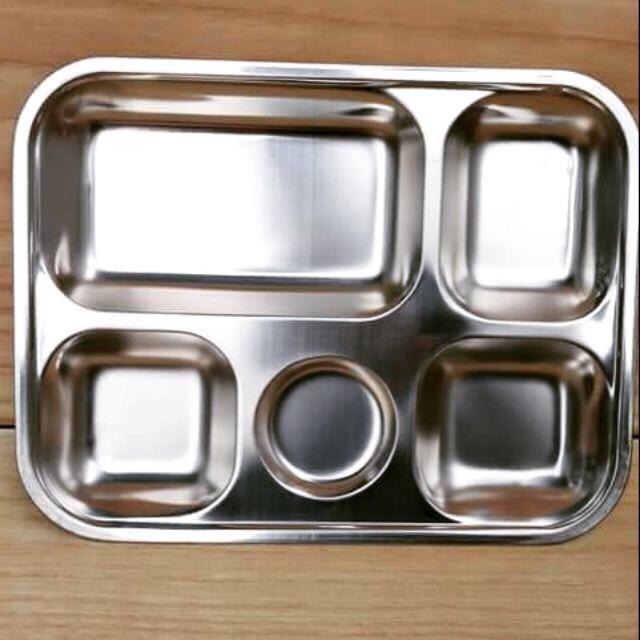 KHAY ĐỰNG CƠM ĐỰNG THỨC ĂN INOX CHIA 5 NGĂN CAO CẤP