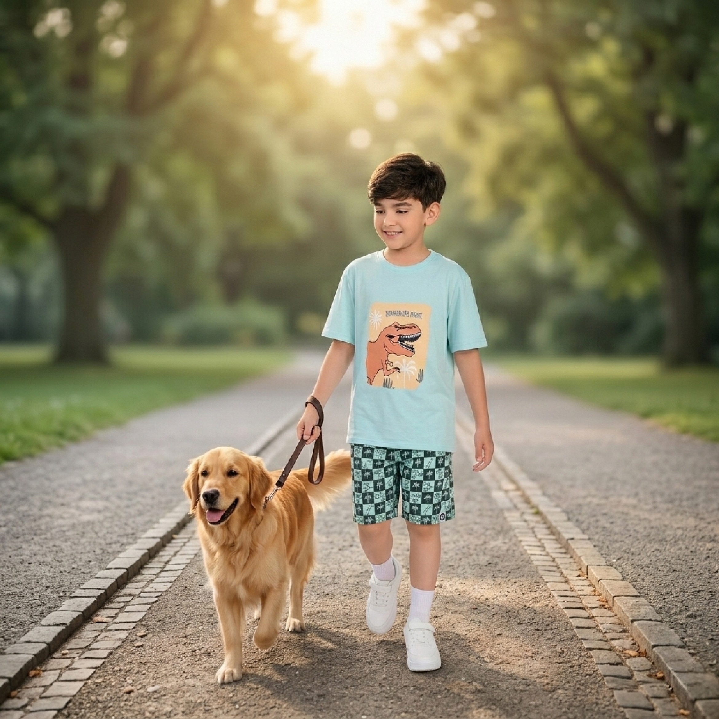 Bộ bé trai mùa hè Bigfox Miss Meow size đại áo cộc tay thun cotton mặc nhà cho trẻ em nam 3-11 tuổi