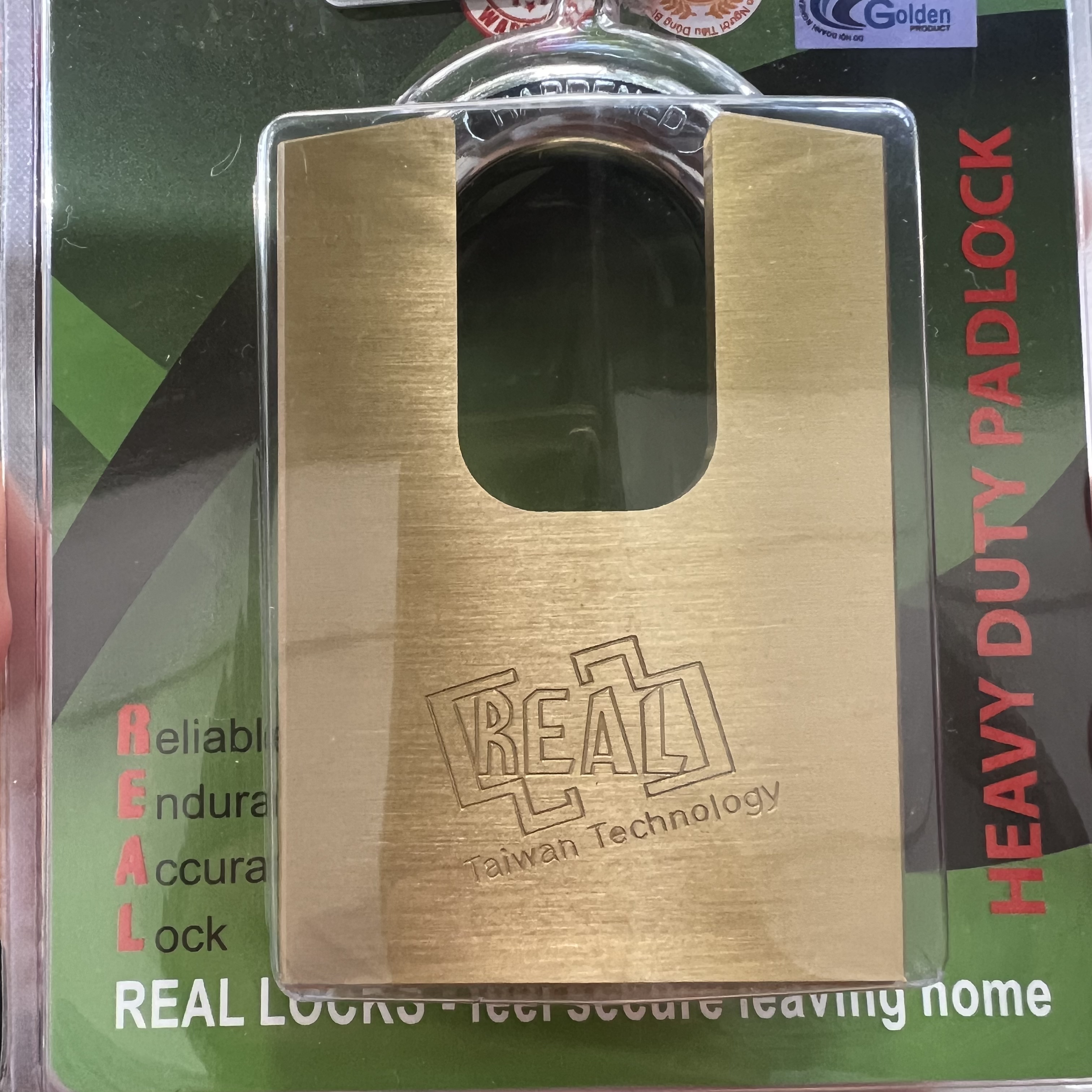 RSH60-01 Ổ khóa chống cắt vuông Real đồng thau 60mm