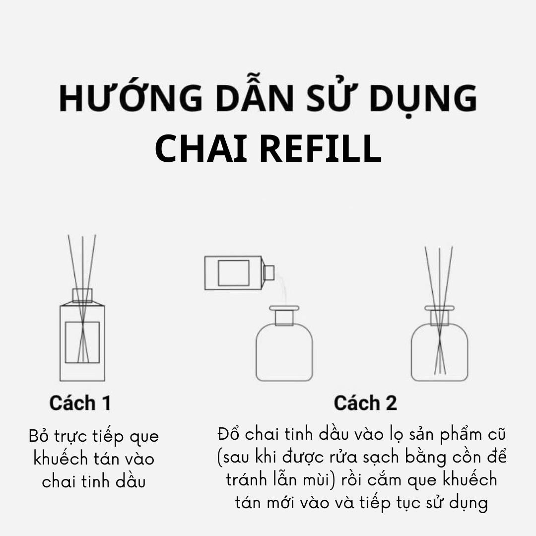 Chai Refill tinh dầu tán hương GREEN HILL (Hương Đồi Xanh) 100ml, thơm phòng, tỏa hương, tíết kiệm.