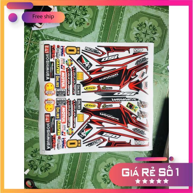 Tem rời dành cho xe winner đỏ đen nhám