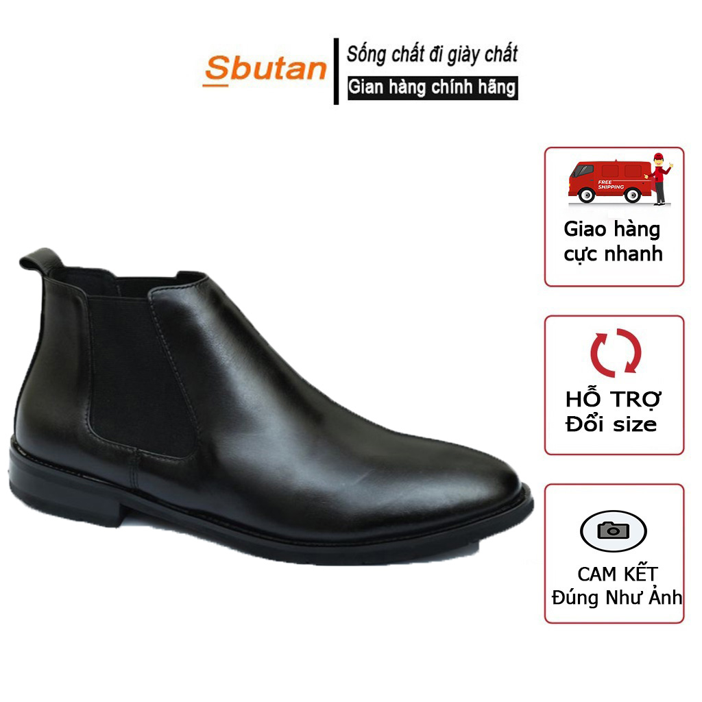 Chelsea Boots Nam Cổ Lửng Form Cực Chuẩn Cổ Chun Tôn Dáng