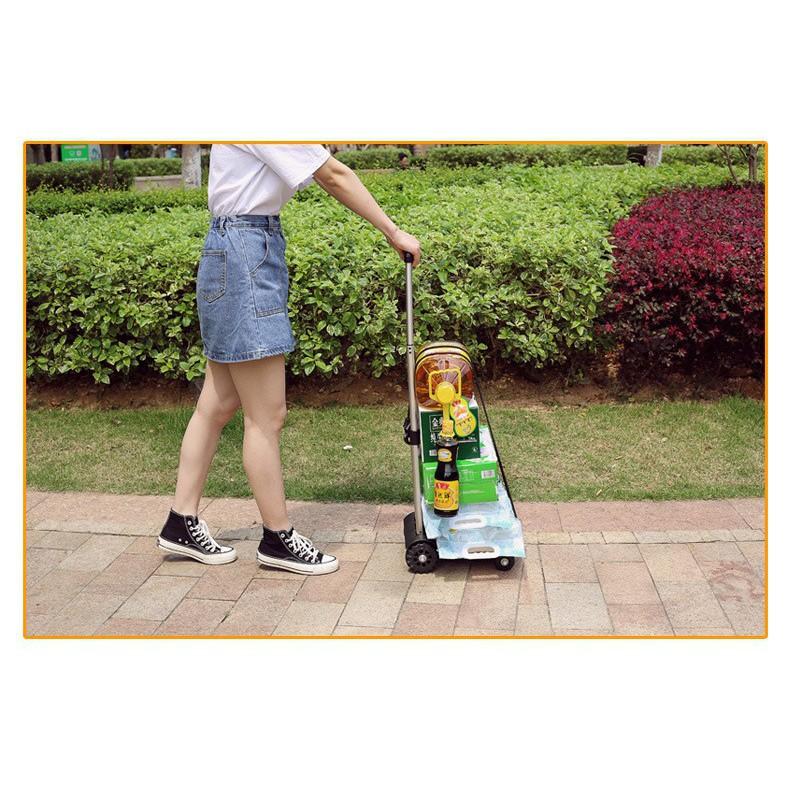 Xe đẩy hàng 4 bánh xếp gọn 45x25 siêu nhẹ 1,68kg