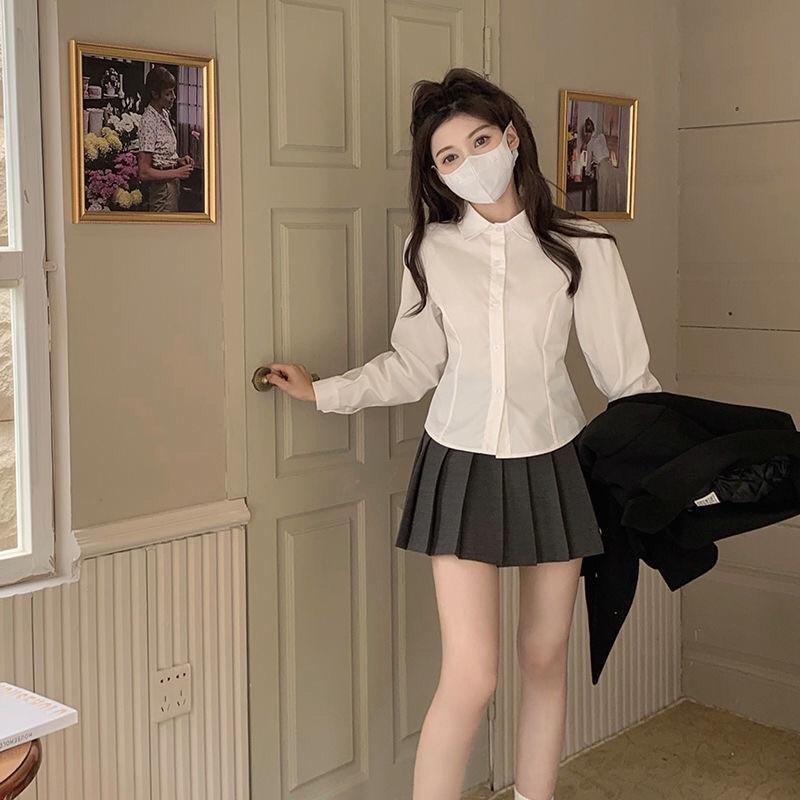Áo Kiểu SơMi Nữ Dài Tay Thắt Eo Sau Phong Cách Hàn Quốc Mẫu Mới Chất Đẹp Mã RB05