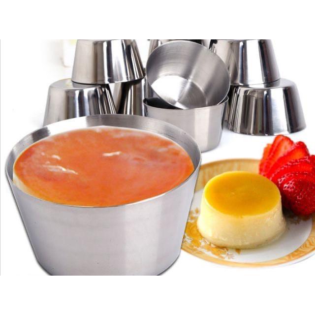 Combo 5 10 Khuôn Làm Bánh Flan Inox 304 Có Nắp Nhựa Khít