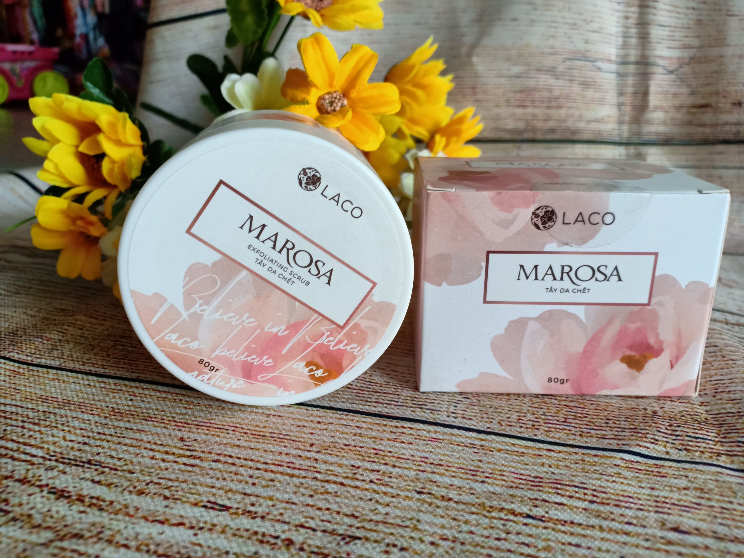 Kem Tẩy Tế Bào Chết Marosa Exfoliating Scrub Laco 80g  nhẹ nhà lấy sạch da chết chất kem dưỡng da mềm mại