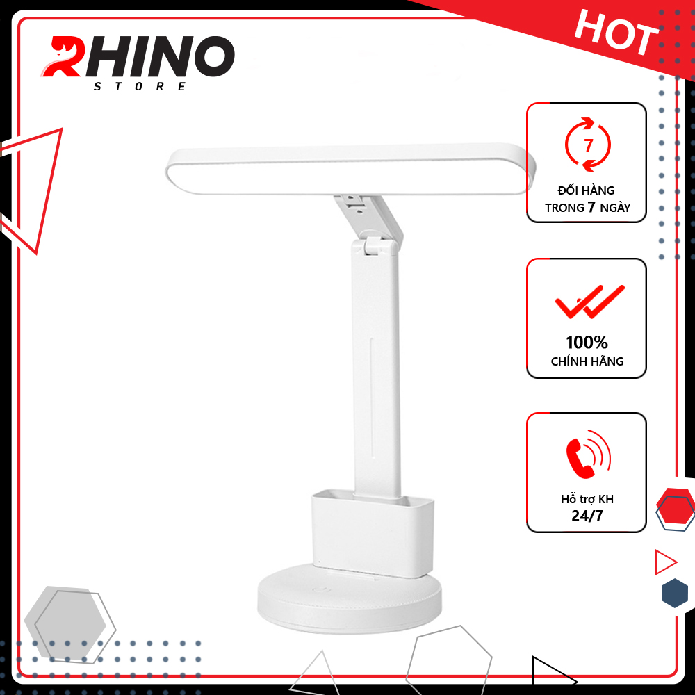 Hình ảnh Đèn học LED 3 ánh sáng bảo vệ mắt chống cận cảm ứng Rhino L202, tích điện đa năng làm việc, để bàn học