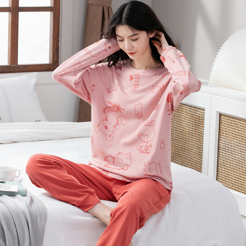 Đồ mặc nhà nữ thu đông cotton mịn đẹp 5126