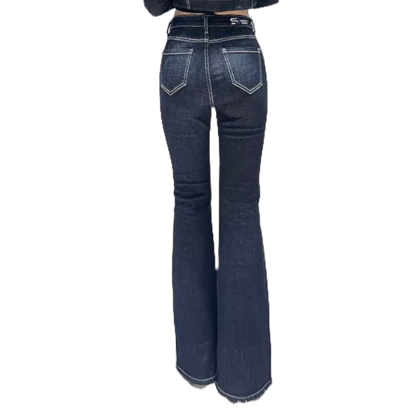 Quần Skinny Jean Xẻ Gấu P19_Quần bò nữ xẻ gấu đẹp, chất vải jeans 100% cotton, fom dáng đẹp | SAMMA JEANS - BLACK