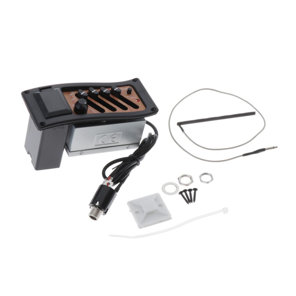 Acoustic Guitar Pickup EQ Equalizer Pre-Amp Piezo Pickup Tuner 7545R