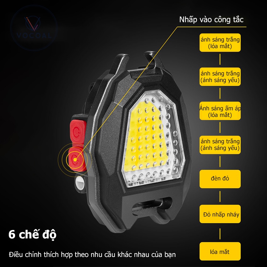 Đèn led móc khóa mini siêu sáng 5 in 1 có nam châm, bật lửa, mở bia, pin khoẻ mẫu mới dùng đi cắm trại