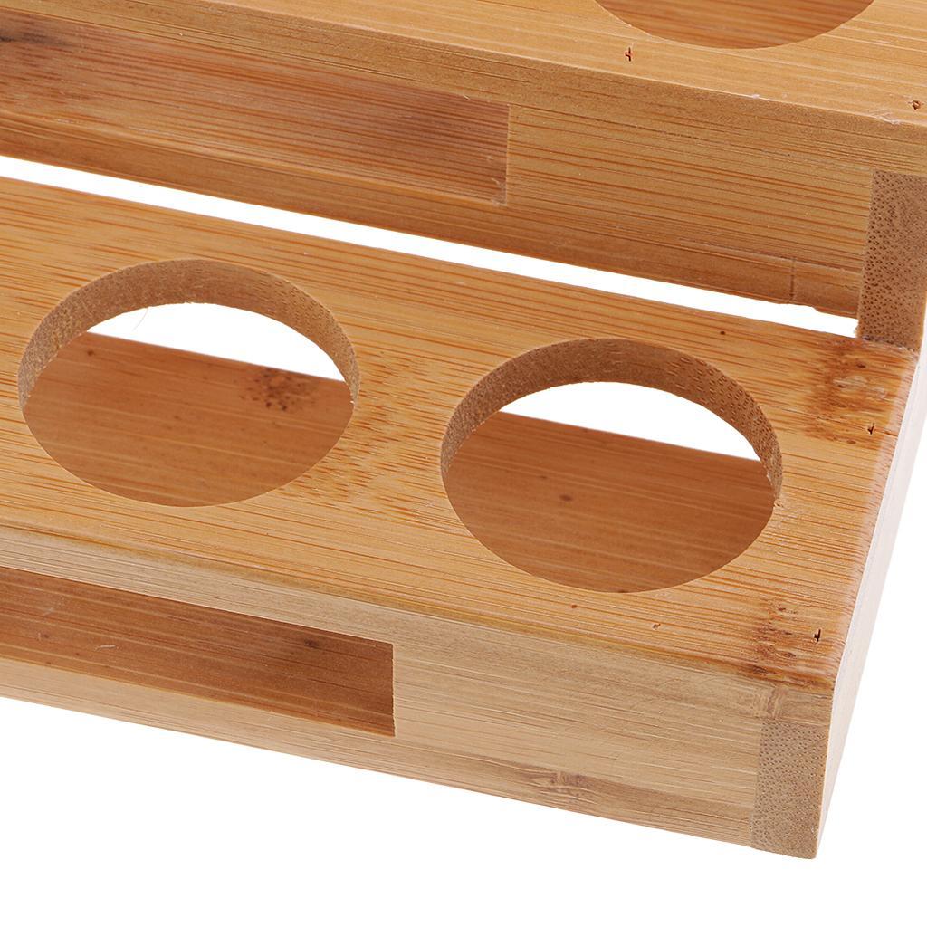 2pcs 18 Slot Essential Oil Wooden Rack Tray Organizer - 3 Tiers Storage Case