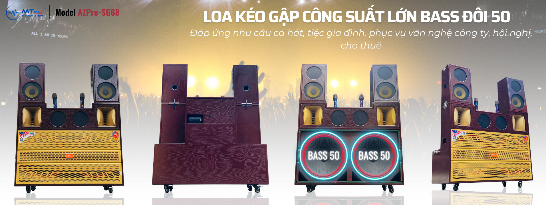 Loa Kéo Karaoke Di Động T05 Pro - Công Suất Cực Lớn 1700W, Hệ Thống 10 Loa 3 Đường Tiếng, 2 Bass Lớn 50cm, 2 Bass 20cm, Hàng Chính Hãng