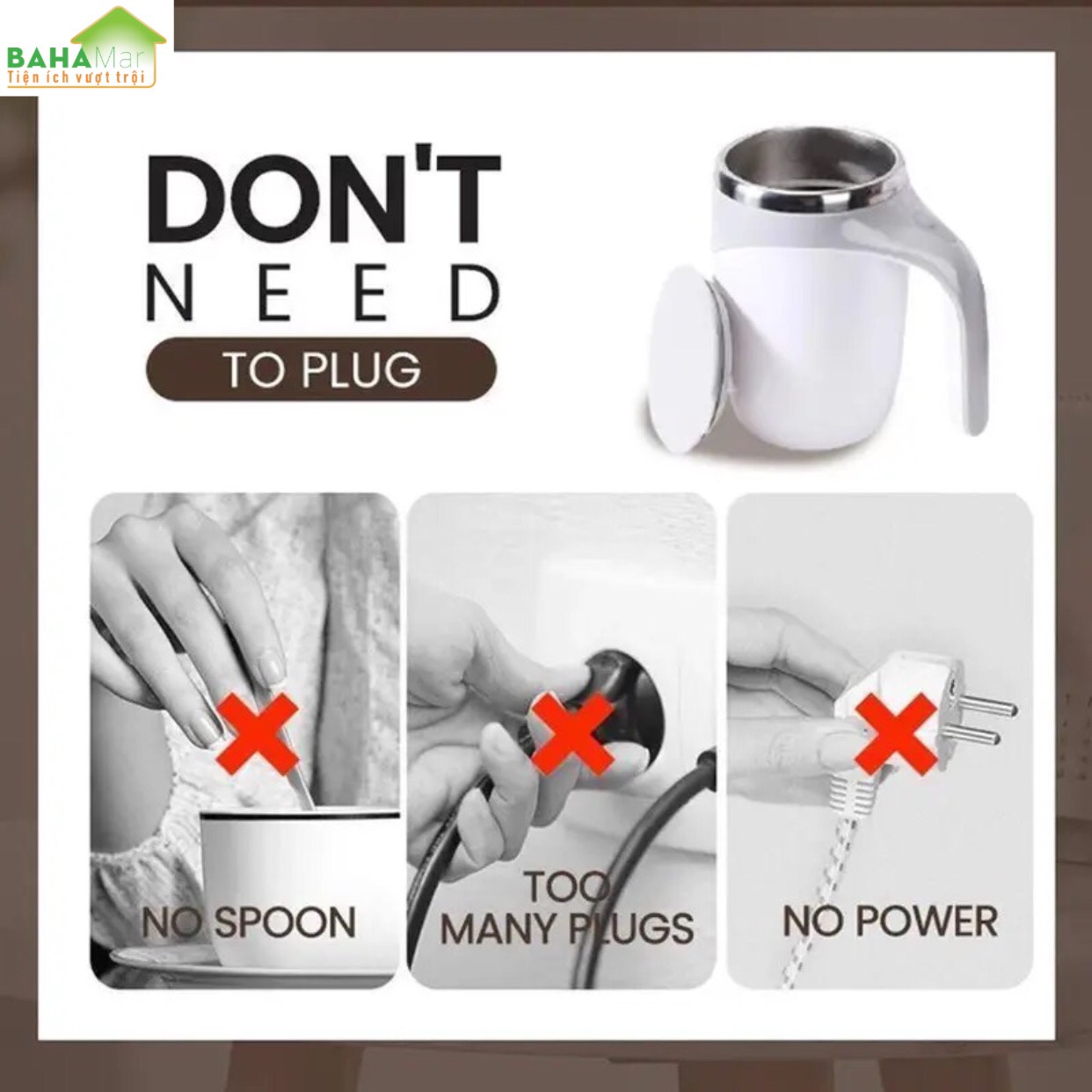 CỐC TỰ KHUẤY XOAY TỪ TÍNH BẰNG THÉP KHÔNG GỈ CHỊU NHIỆT TỐT "BAHAMAR" Sử dụng công nghệ đen thông minh Pha trộn đồ uống nhanh chóng mà không cần lắc hoặc khuấy