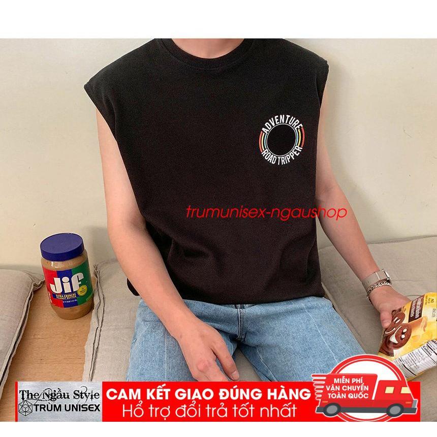 Áo thun TANKTOP nam tay lỡ unisex form rộng overtee VÒNG TRÒN chất vải cotton xịn Trumunisex aothununisex