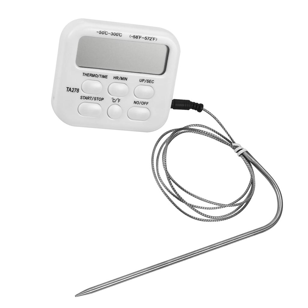 Digital Instant Read Food Cooking Thermometer with Timer for Kitchen BBQ