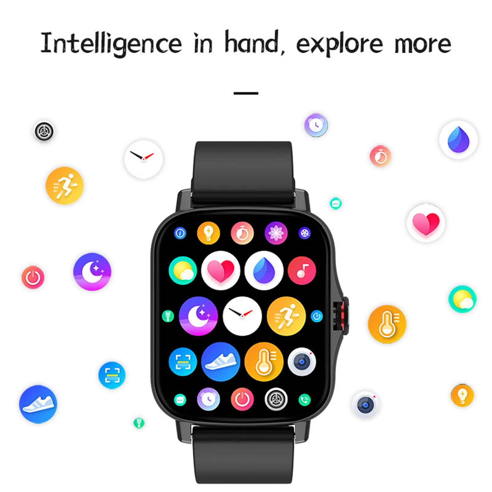 Smart Watch Bluetooth Monitor Digital Smartwatch for Men Women Black