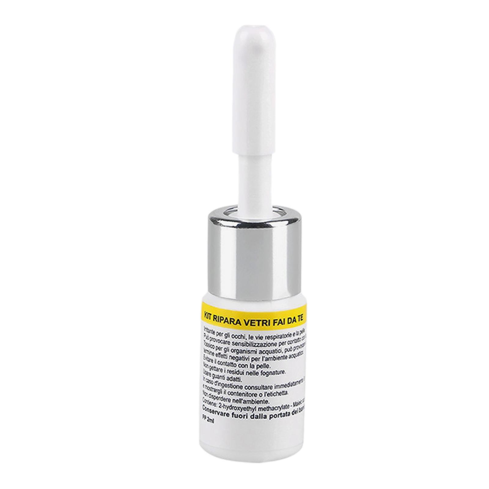 2x2Pcs Automotive Glass Repair Fluid Windshield Resin Crack Tool DIY Car Fix White
