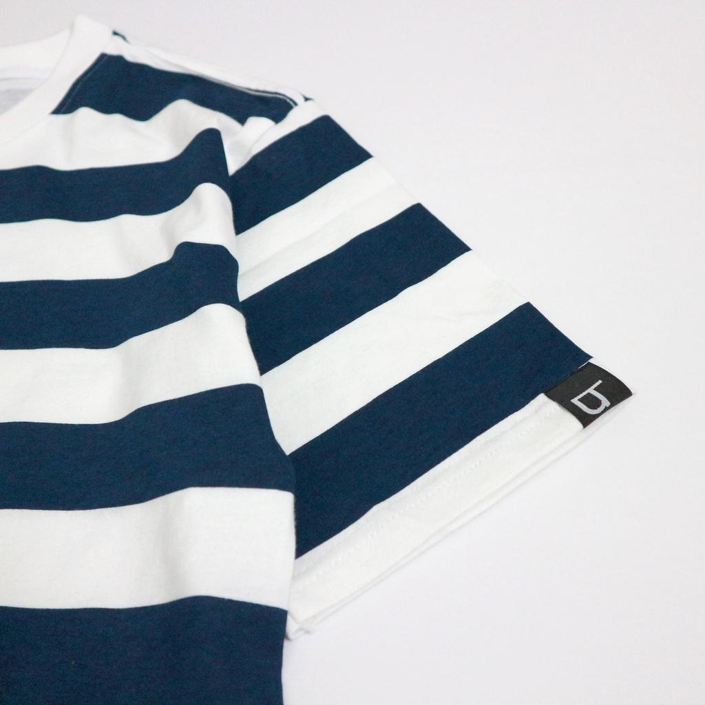 Áo Thun Sọc Trắng Đen Và Xanh Đen Unisex Đơn Giản Form Rộng