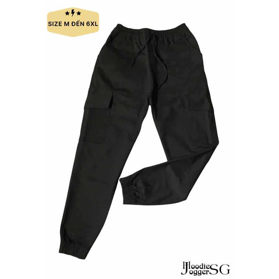 Quần jogger túi hộp nam nữ, chất kaki dày dặn, co giãn.