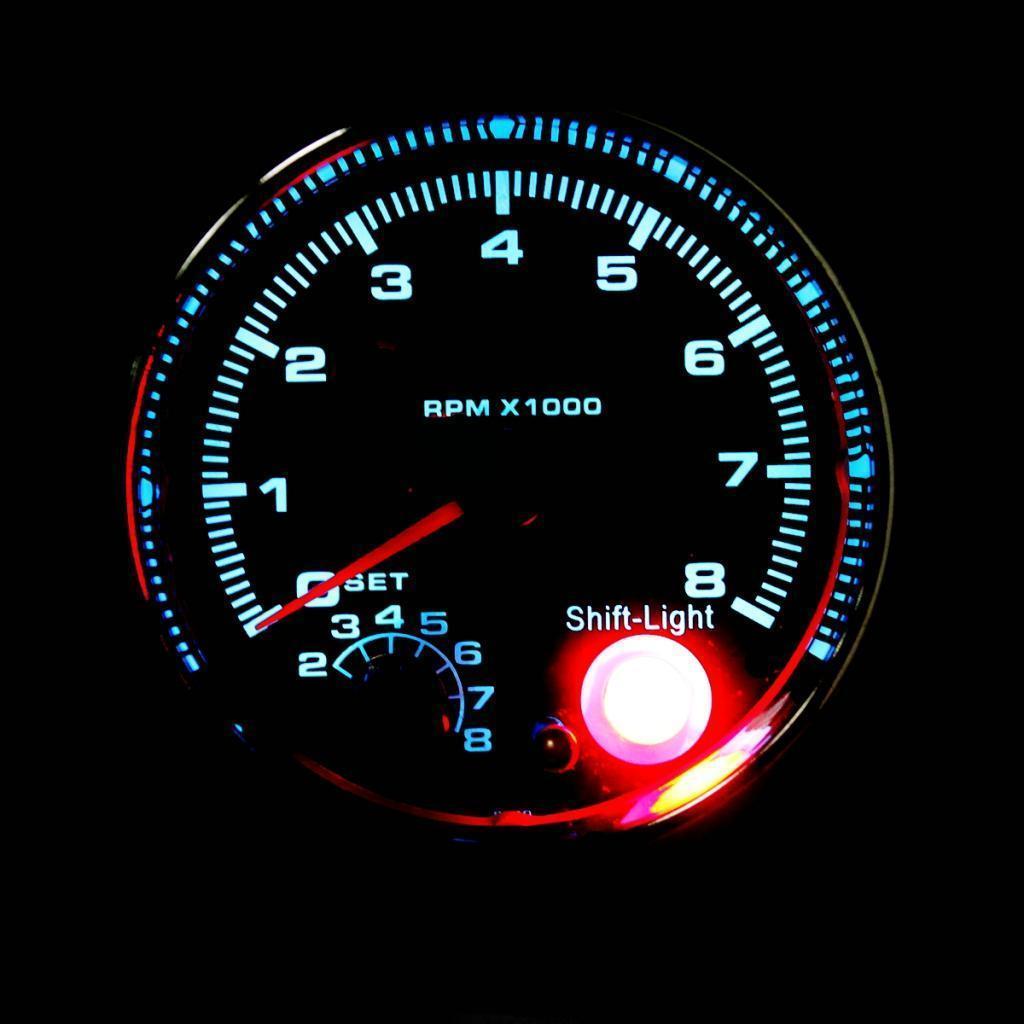 3.75" Black Face Tachometer Gauge with Light for 95mm