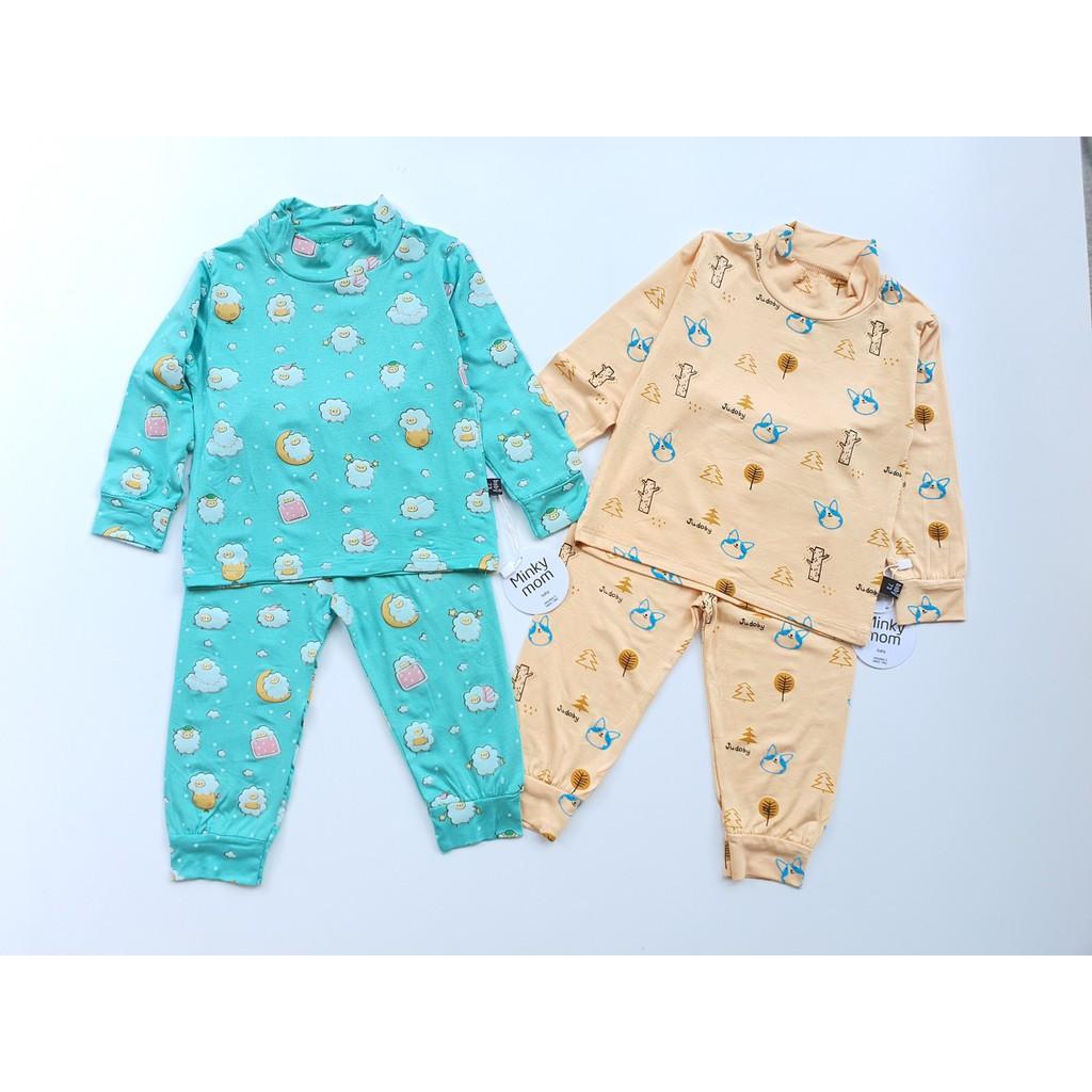 Bộ Minky Mom dài tay cao cổ cho bé ấm áp mua đông (5-20kg