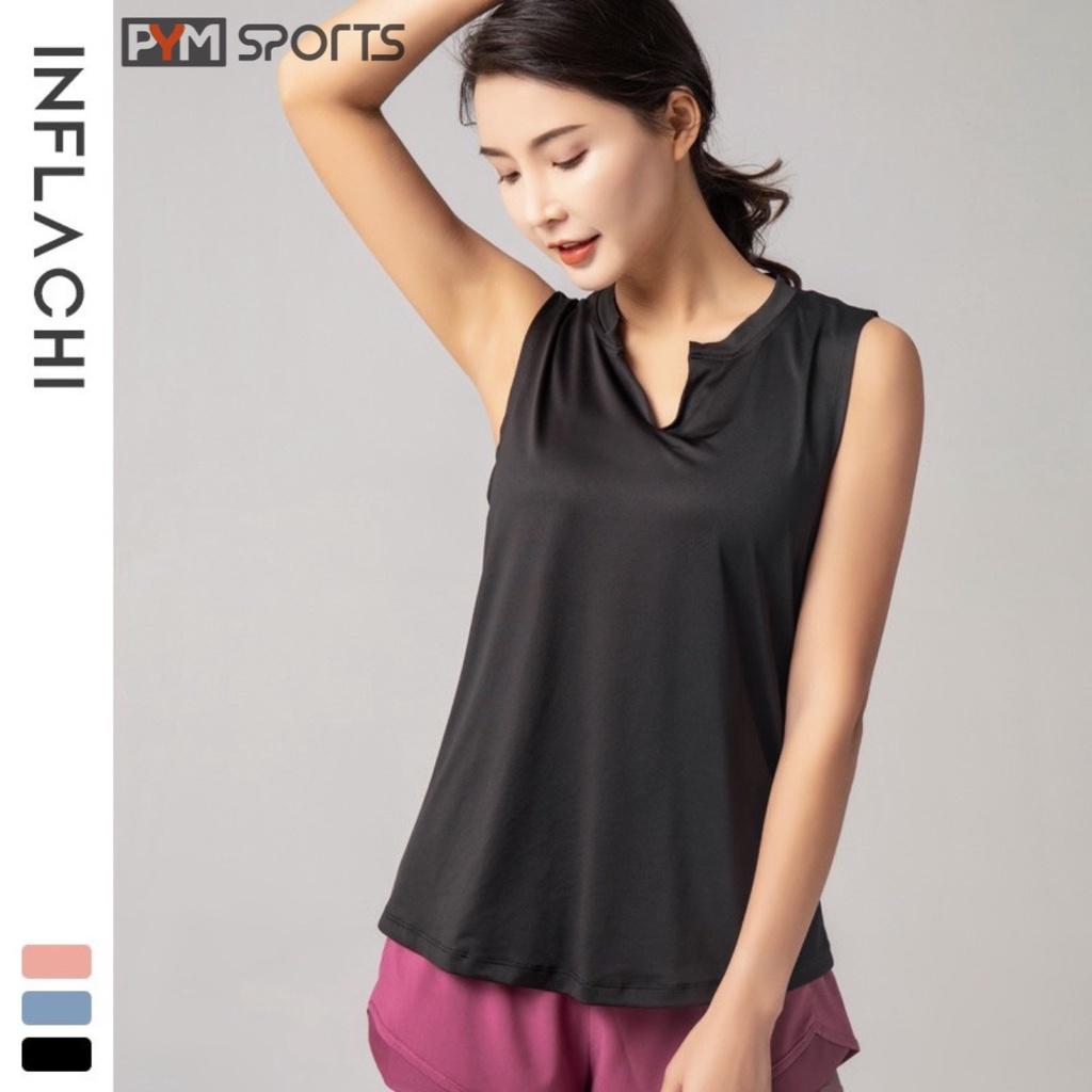 Áo tanktop nữ tập Gym - Yoga cổ chữ V thoáng mát PYMAT012