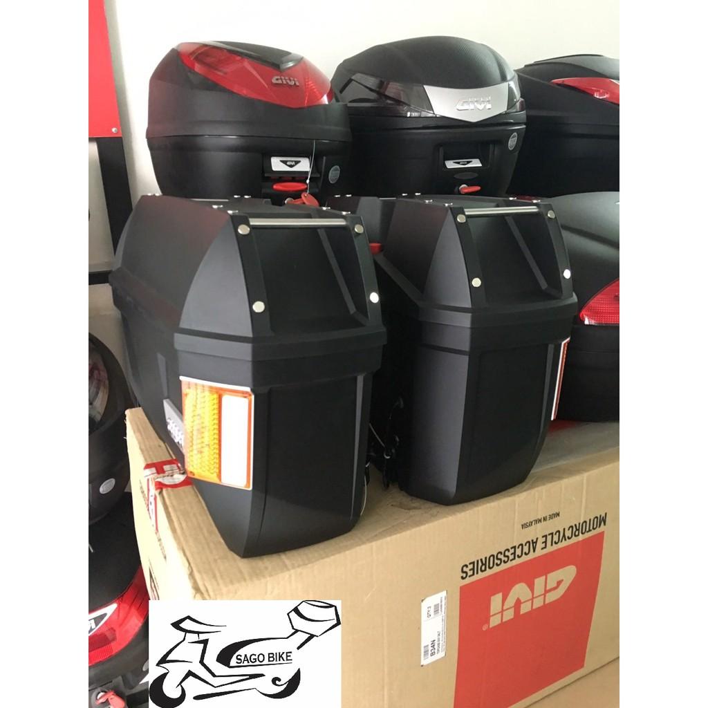 Cặp thùng hông Givi E23NS_OR kèm baga cặp hông SBL2000, hàng Givi chính hãng, bảo hành 2 năm