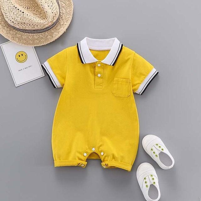 Body chip bé trai, bé gái cổ bẻ, áo liền quần cho bé sơ sinh kiểu dáng dễ thương Easy Baby từ 6-12kg