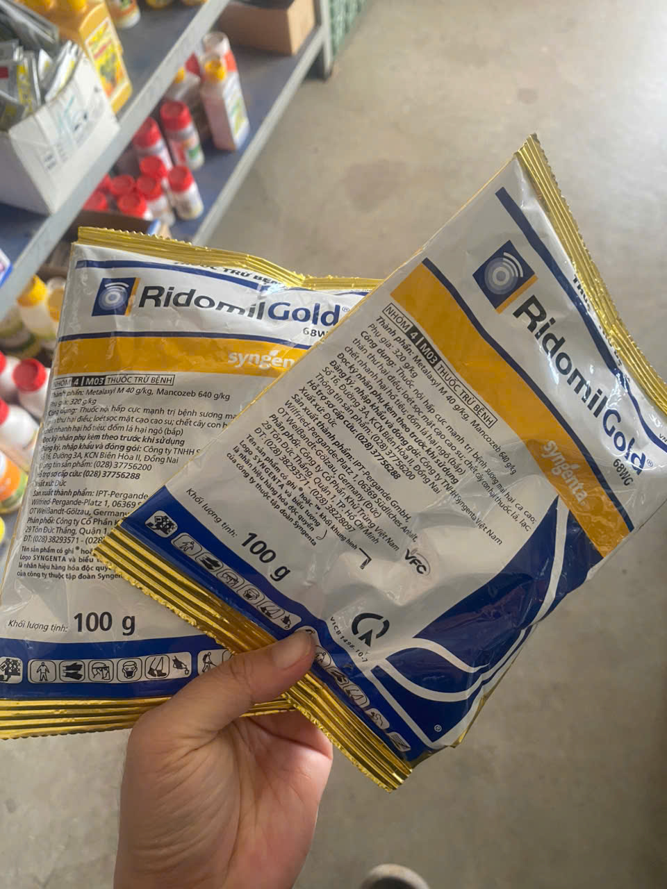 RIDOMINGOL 68WG trừ bệnh thối rễ thán thư chết nhanh đốm lá gói 100gr