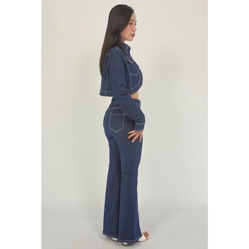 Áo khoác bò nữ CROTOP A10, Quần Jean Nữ dáng đứng, siêu hách dáng vải Co Giãn Cao Cấp - thương hieu Samma Jeans.
