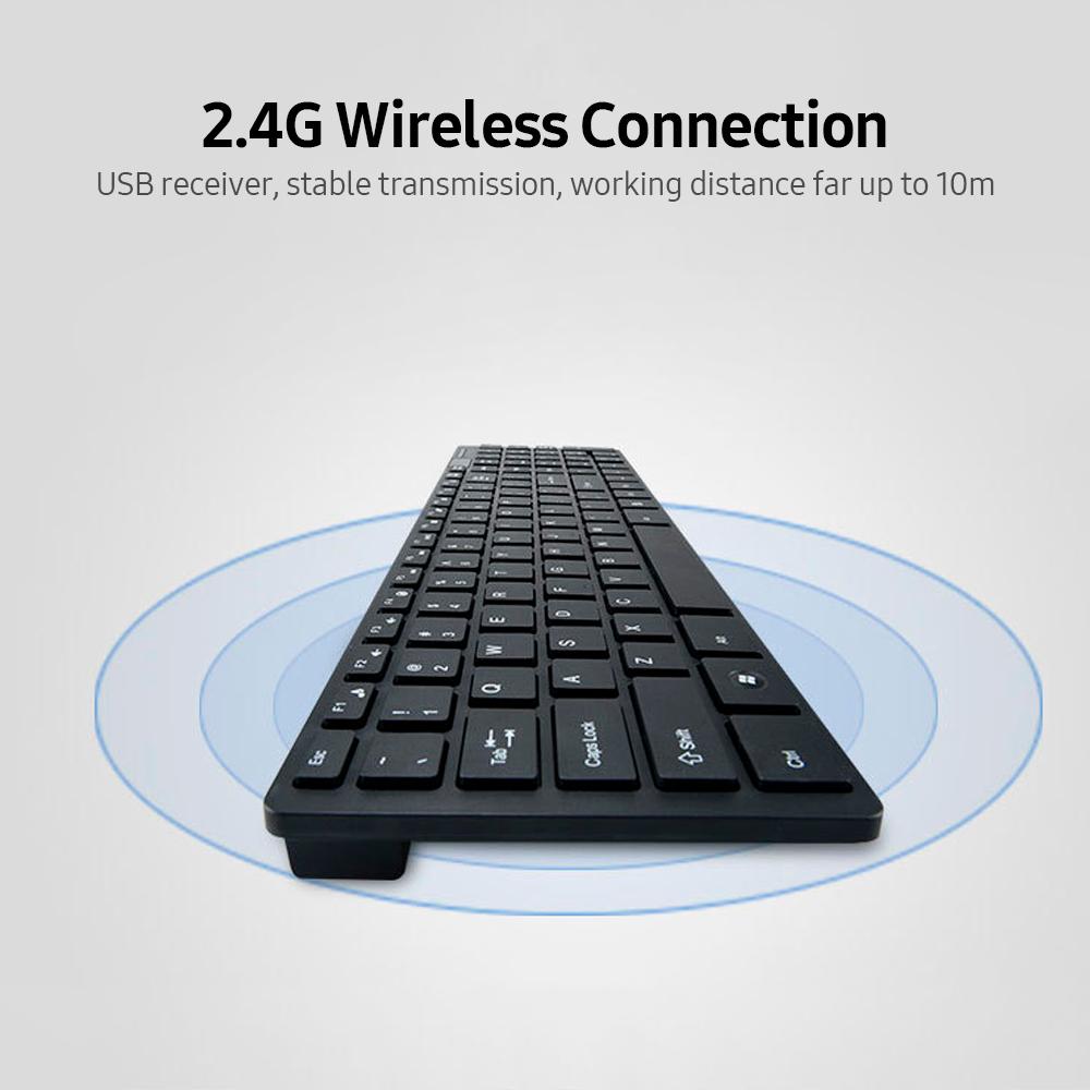 Bàn Phím Không Dây 2.4G Combo Chuột 1200Dpi Chuột Quang Cho Game Văn Phòng Nhà Tuân Thủ Windows ME/2000/XP/Vista/7 Hệ Điều Hành Android