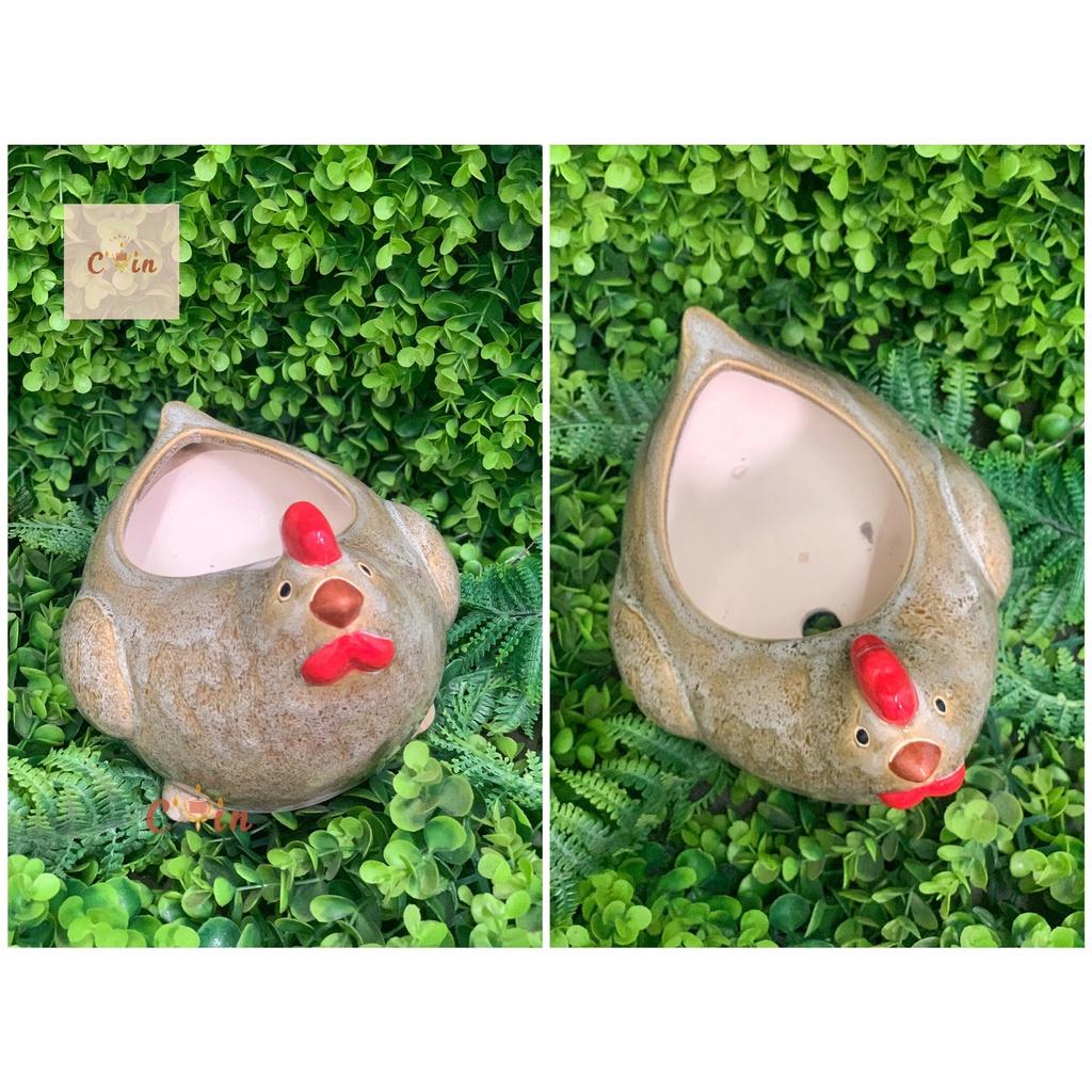 Chậu Gốm Gà Mẹ - Chậu trồng cây, Sen Đá, Decor Trang trí sân vườn - Gốm Xuất Khẩu
