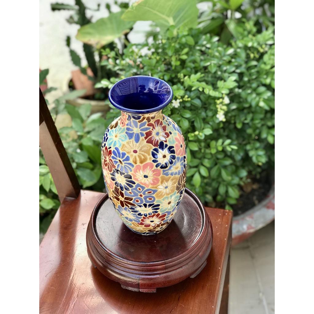 BÌNH BÁCH HOA 29CM GỐM SỨ THỦ CÔNG NAM BỘ TDM CẮM BÔNG TRANG TRÍ DECOR