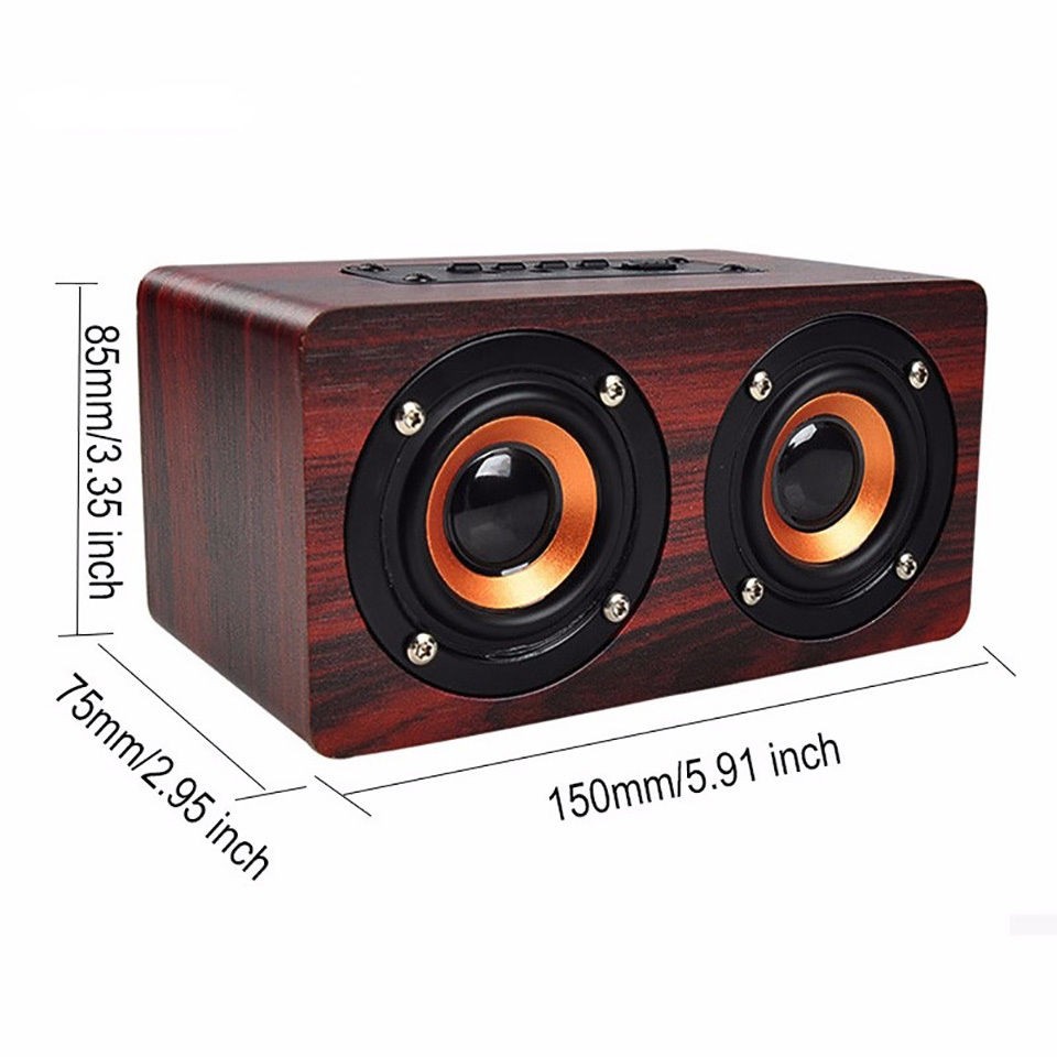 Loa Bluetooth vân gỗ HIFI Stereo Speaker