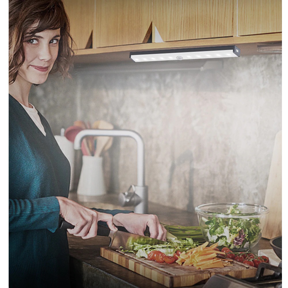 Đèn ngủ cảm ứng gắn giường, cầu thang, toilet, tủ đồ, tự động bậttắt ánh sáng ban đêm, sạc bằng USB – Ánh sáng Trắng – Dài 50cm