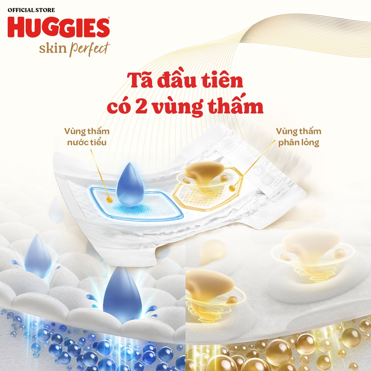 Tã/ Bỉm Quần Huggies Skin Perfect M/L/XL/XXL Super Jumbo Với 2 Vùng Thấm Giảm Kích Ứng Da