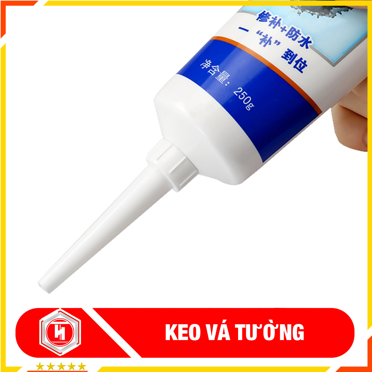 Tuýp keo vá tường siêu tốc 250G-Keo trám vá tường bị bong tróc, nứt, trầy xước, đóng đinh và vết bẩn...