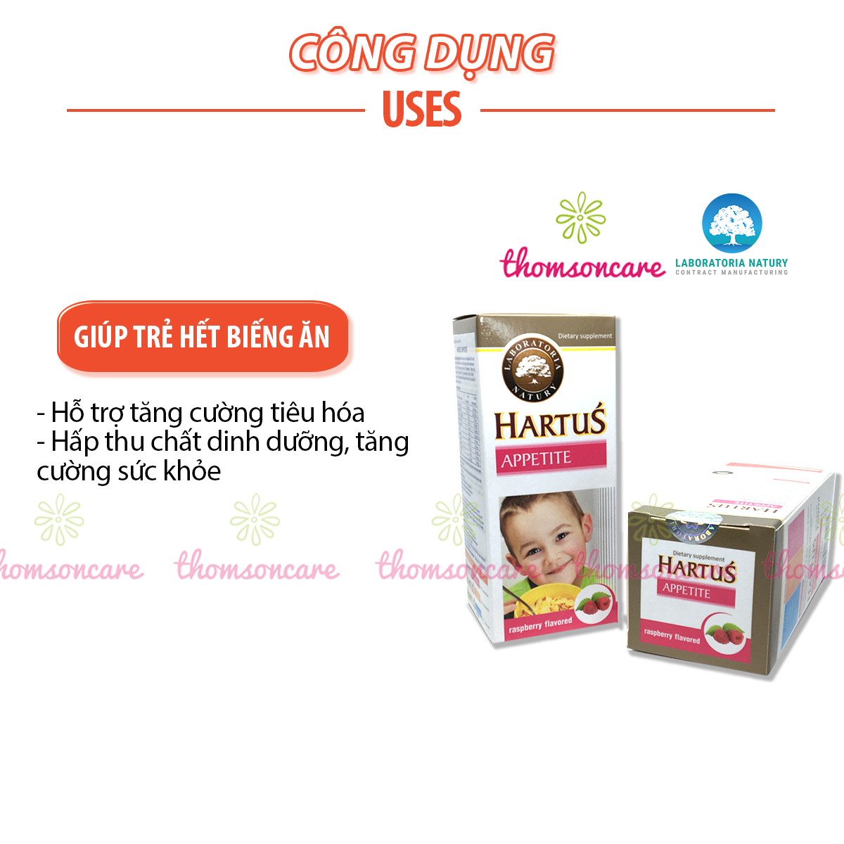 Siro ăn ngon cho bé Hartus Appetite - cho trẻ từ 6 tháng, 1, 2 tuổi giúp hết biếng ăn, tiêu hóa tốt chai 150ml dạng lỏng