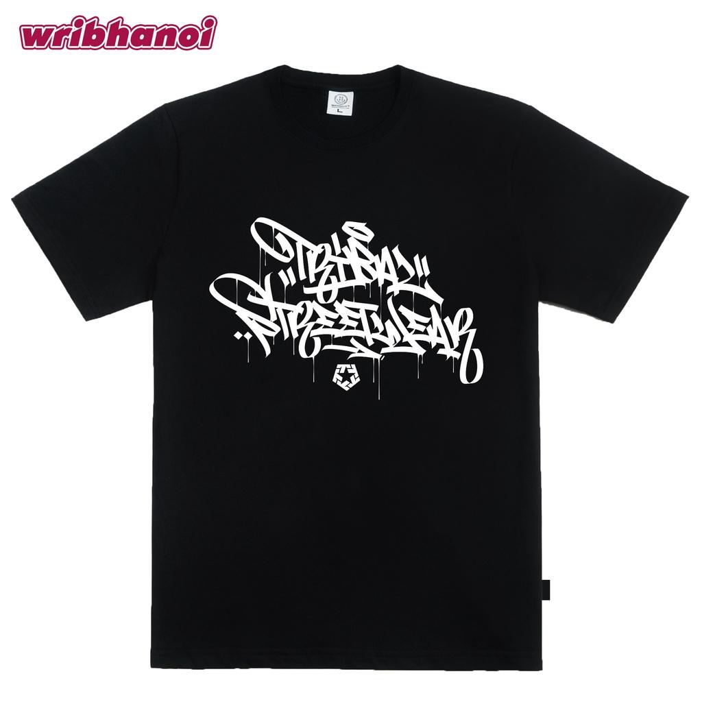 Áo thun basic wrib chữ nghệ thuật phong cách streetwear