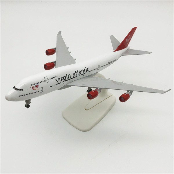 Mô hình máy bay tĩnh B747 Virgin Atlatic 20cm có bánh xe