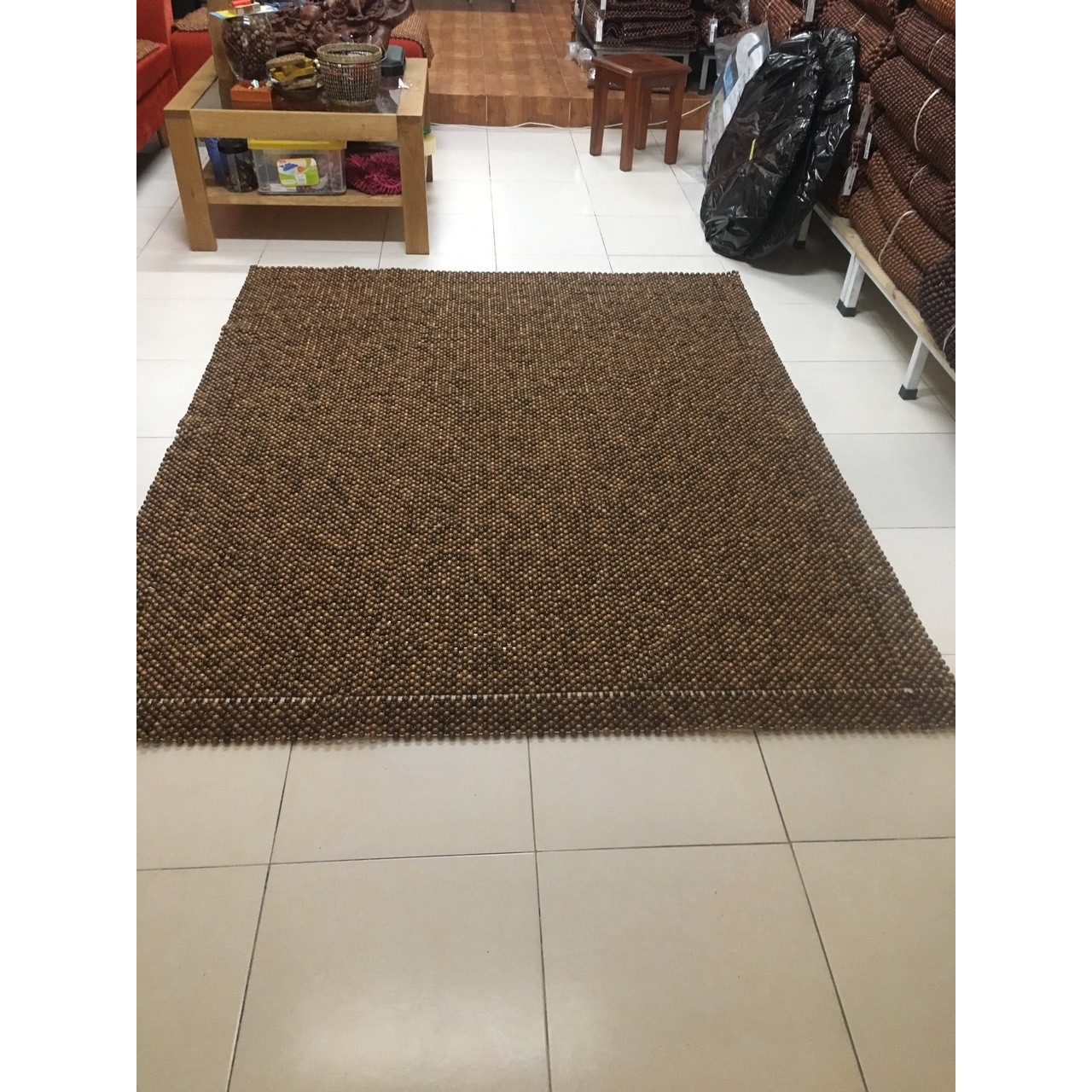 Chiếu hạt gỗ Gụ hạt 12ly kích thước 1,6mx2m - Loại 1 - Chiếu trang trí nhà cửa , Nệm phòng ngủ - Đồ trang trí nội thất