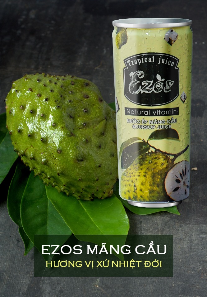 Combo 6 lon nước ép mãng cầu Ezos